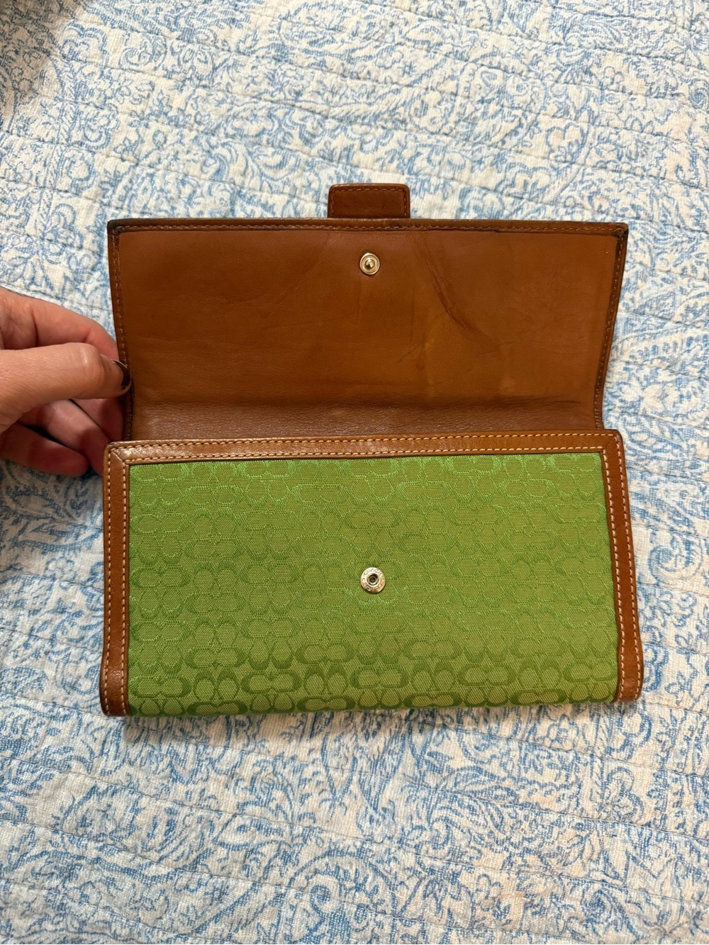 Coach Soho Rare Green Signature C Monogram Trifold Wa… - Gem